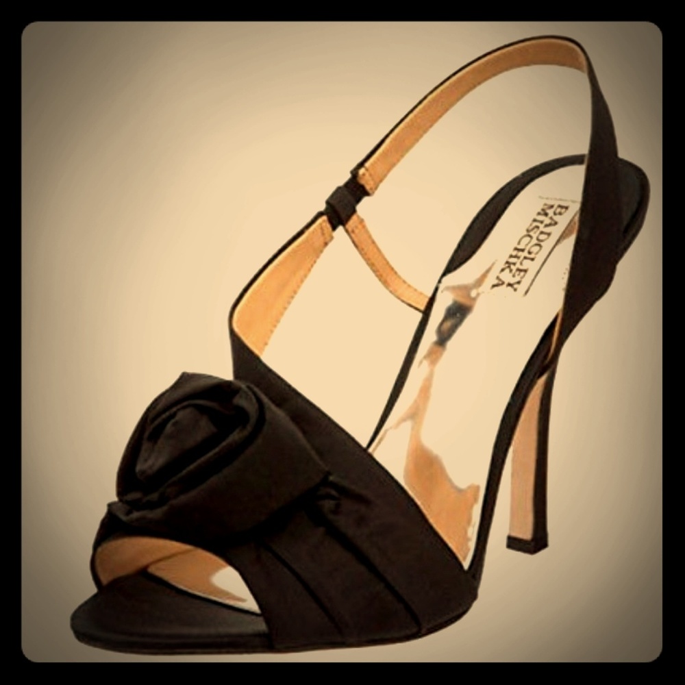 Badgley Mischka Lanah black slingback 7M